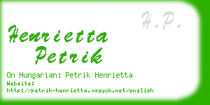 henrietta petrik business card